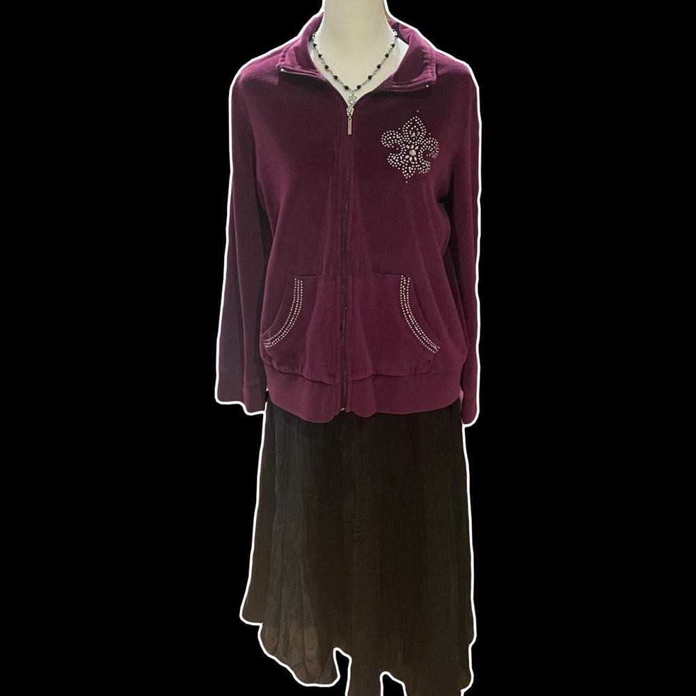 '*•.¸♡ BEDAZZLED ZIP UP SWEATER ♡¸.•*'